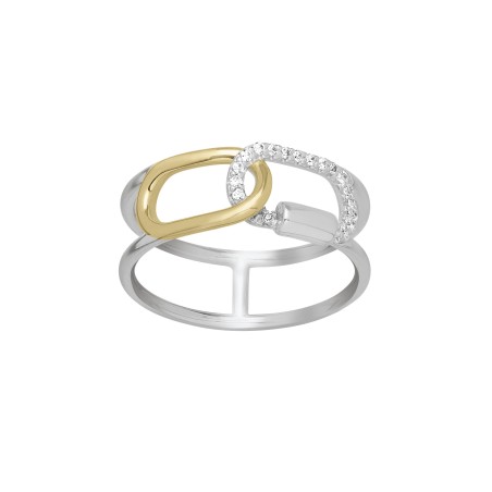 Bague Charles Garnier Bicolore Oxydes de zirconium - bijouterie haillot la seyne sur mer
