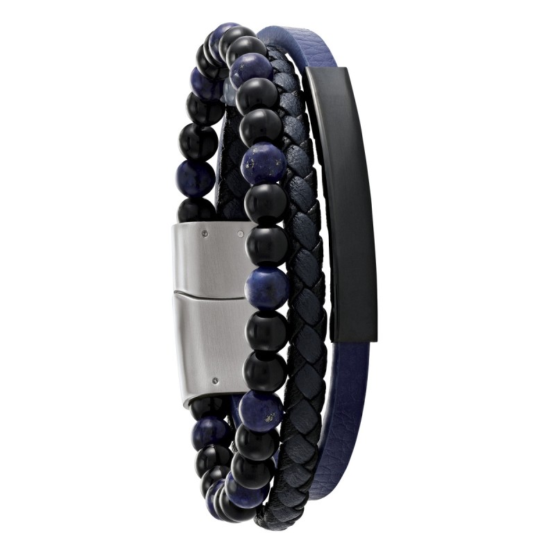 Bracelet Triple rang Jourdan Hercule Cuir Tressé - Bijouterie Haillot La Seyne Six-Fours 83