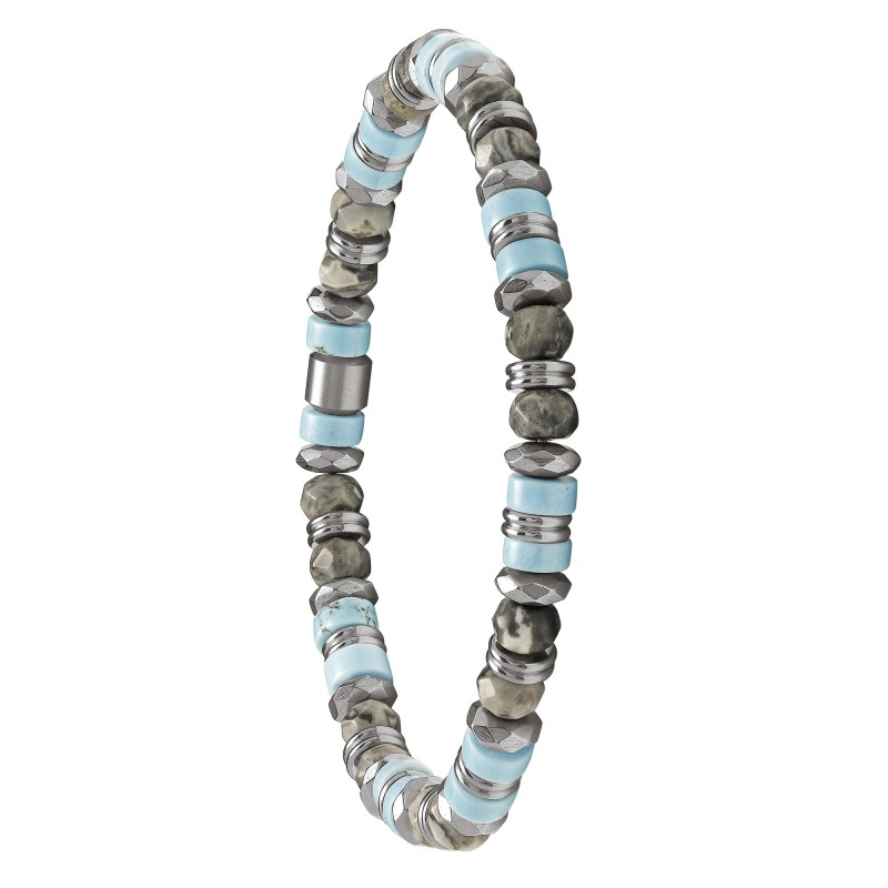 Bracelet Jourdan Azor Jaspe, Turquoise, Hematite - Bijouterie Haillot La Seyne Six-Fours 83