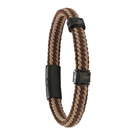 Bracelet Jourdan Spirel Cuir Brun et Acier - Bijouterie Haillot La Seyne Six-Fours 83