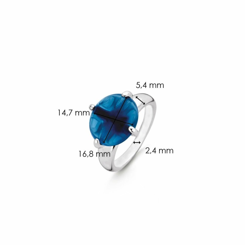 Bague en argent et pierre synthétique bleu foncé - bijouterie haillot la seyne sur mer