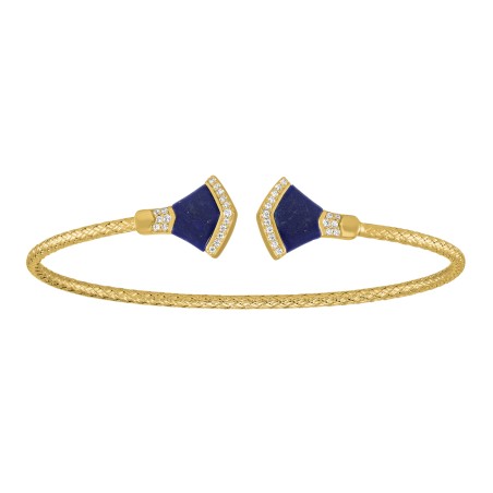 Bracelet Jonc Charles Garnier argent doré Lapis Lazuli & Oxydes - Bijouterie Haillot La Seyne Six-Fours 83