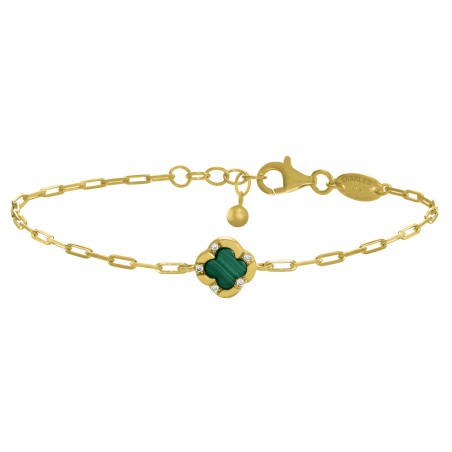 Bracelet Charles Garnier argent doré Malachite & Oxydes - Bijouterie Haillot La Seyne Six-Fours 83