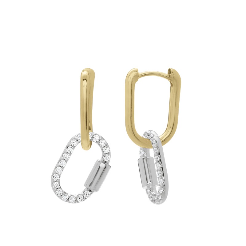Boucles d'oreilles Charles Garnier Argent Bicolore & Oxydes - Bijouterie Haillot La Seyne Six-Fours 83
