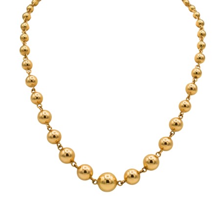 Collier Boules Marseillais en Or jaune 18k - Bijouterie Haillot La Seyne Sur Mer 83
