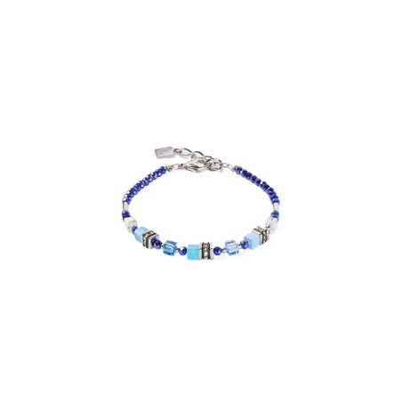Bracelet Cœur de Lion Acier Minicube Bleu - Bijouterie Haillot La Seyne Six-Fours 83