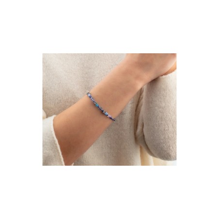 Bracelet Cœur de Lion Acier Minicube Bleu - Bijouterie Haillot La Seyne Six-Fours 83