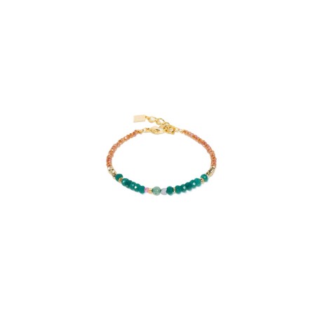 Bracelet Cœur de Lion Acier Doré, Pierres Vertes - Bijouterie Haillot La Seyne Six-Fours 83