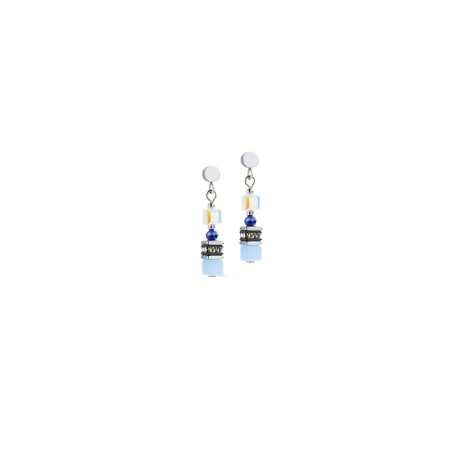 Boucles d'oreilles Coeur de Lion Acier, Minicube Bleu - Bijouterie Haillot La Seyne Six Fours 83