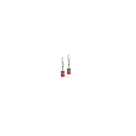 Boucles d'oreilles Coeur de Lion Acier, Géocube Rouge - Bijouterie Haillot La Seyne Six Fours 83