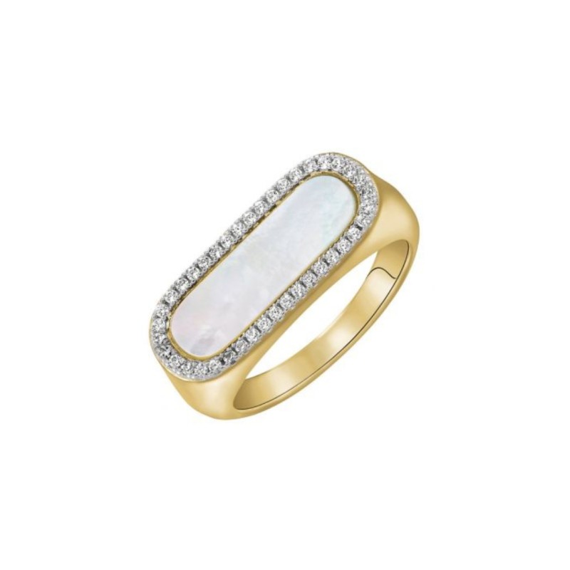 Bague Charles Garnier Argent plaqué Oxydes de zirconium et Nacre - bijouterie haillot la seyne sur mer