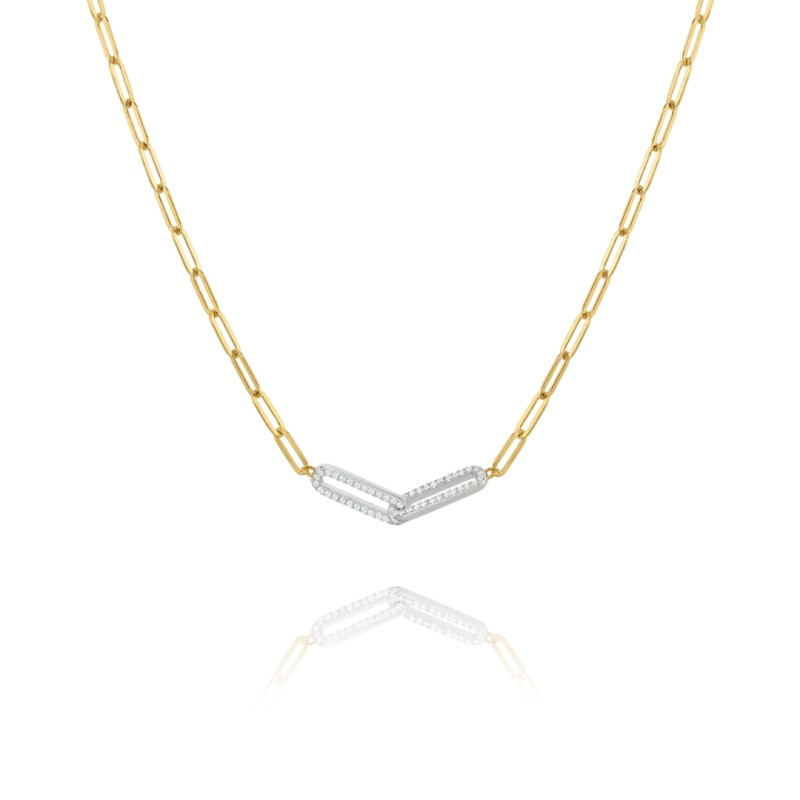Collier Charles Garnier bicolore, oxydes de zirconium AGF170045N - Bijouterie Haillot La Seyne sur mer 83