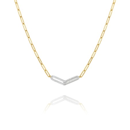 Collier Charles Garnier bicolore, oxydes de zirconium AGF170045N - Bijouterie Haillot La Seyne sur mer 83