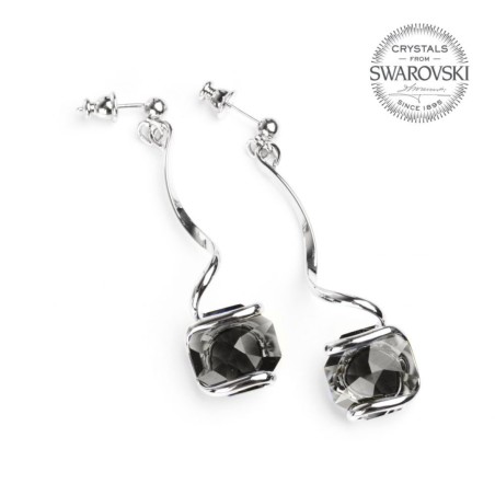 Boucles d'oreilles Andréa Marazzini métal rhodié et cristaux précieux - Bijouterie Haillot La Seyne Sur-mer 83 Six Fours