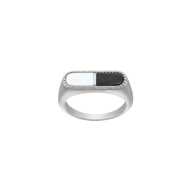 Bague Charles Garnier en argent, onyx et nacre - bijouterie haillot la seyne sur mer