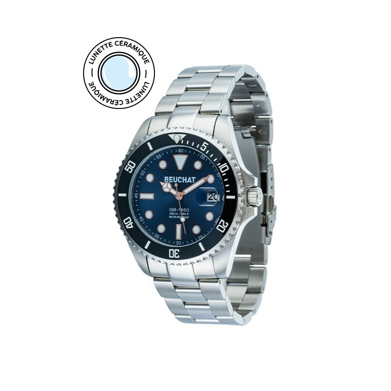 Montre Homme Beuchat BEU1950/60 Lunette Céramique - Bijouterie Haillot La seyne Sur Mer Six-fours 83