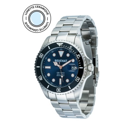 Montre Homme Beuchat BEU1950/60 Lunette Céramique - Bijouterie Haillot La seyne Sur Mer Six-fours 83