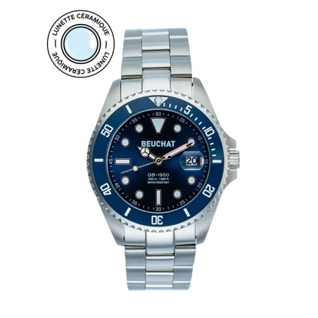 Montre Homme Beuchat BEU1950/61 Lunette Céramique - Bijouterie Haillot La seyne Sur Mer Six-fours 83