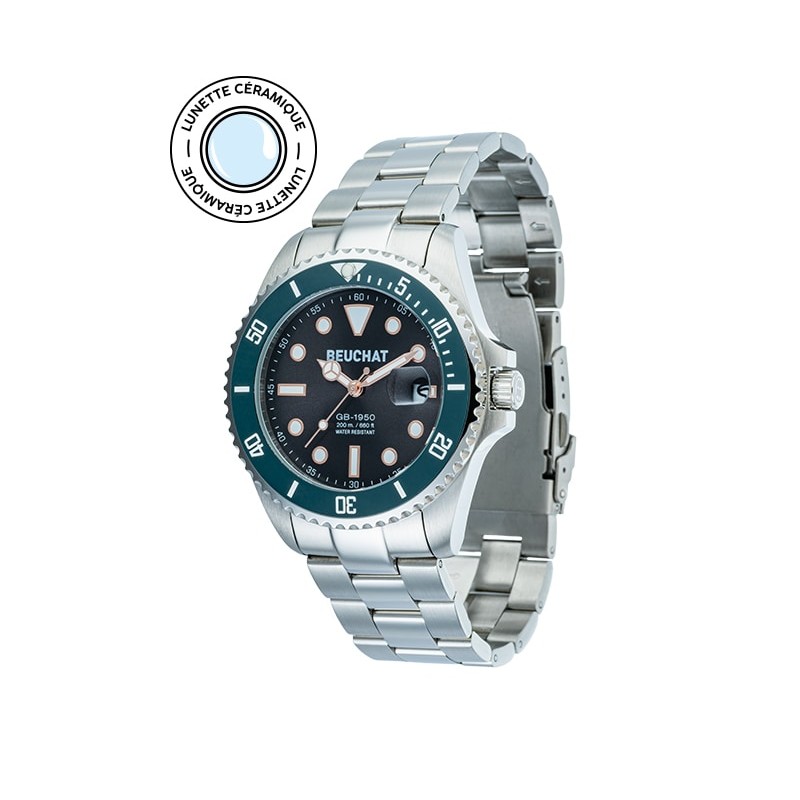 Montre Homme Beuchat BEU1950/62 Lunette Céramique - Bijouterie Haillot La seyne Sur Mer Six-fours 83