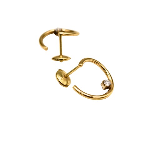 Boucle Cercle Diamant Or jaune 18k