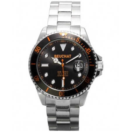 Montre Homme Beuchat BEU1950/8 Orange & Noir - Bijouterie Haillot La seyne Sur Mer Six-fours 83