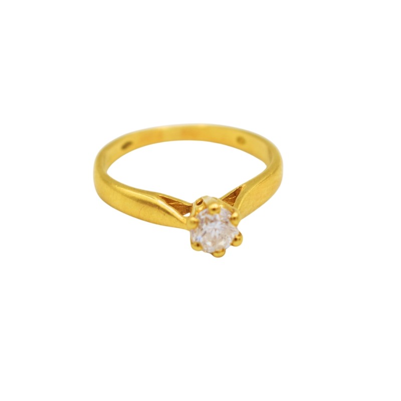 Bague Or jaune 18k 1 diamant