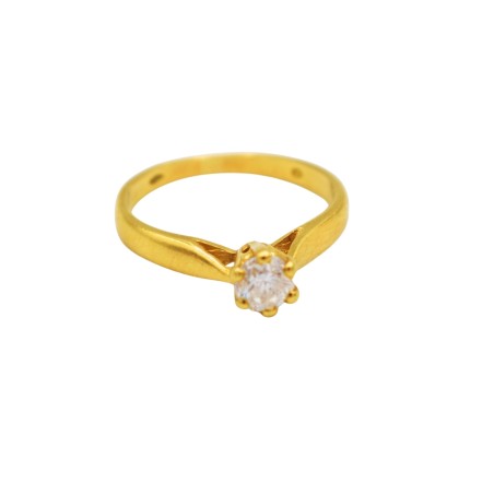 Bague Or jaune 18k 1 diamant