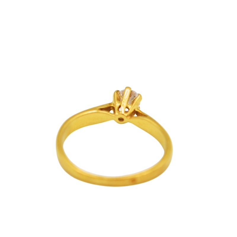 Bague Or jaune 18k 1 diamant