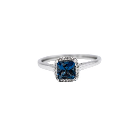 Bague Topaze Diamant et Or Blanc - Bijouterie Haillot La Seyne sur mer 83