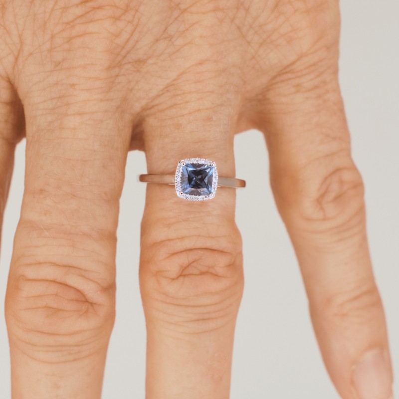 Bague Topaze Diamant et Or Blanc - Bijouterie Haillot La Seyne sur mer 83