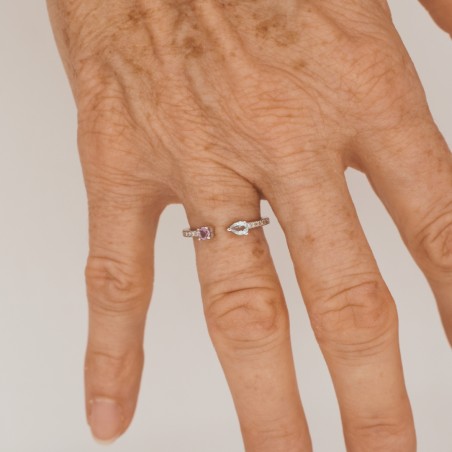 Bague Topaze Bleu Diamant et Or Blanc - Bijouterie Haillot La Seyne sur mer 83