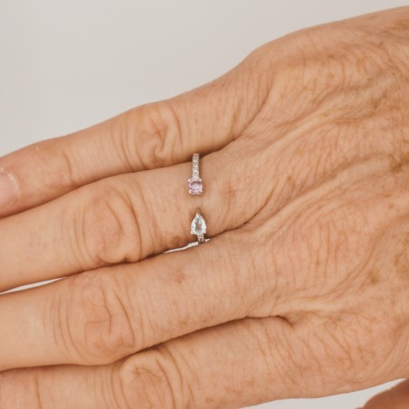 Bague Topaze Bleu Diamant et Or Blanc - Bijouterie Haillot La Seyne sur mer 83