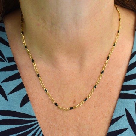 Collier Saphirs en Or jaune 18k - Bijouterie Haillot La Seyne Sur Mer 83