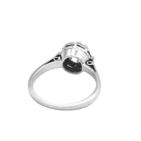 Bague solitaire diamant Or blanc 18k