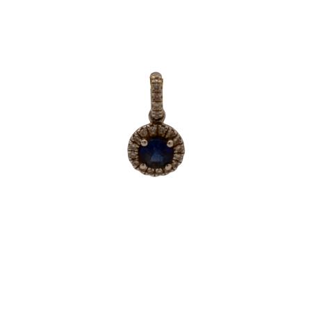 Pendentif Saphir et Diamants Or blanc 18k