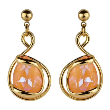 Boucles d'oreilles pendantes Andrea Marazzini New Drop en métal doré et cristal orange