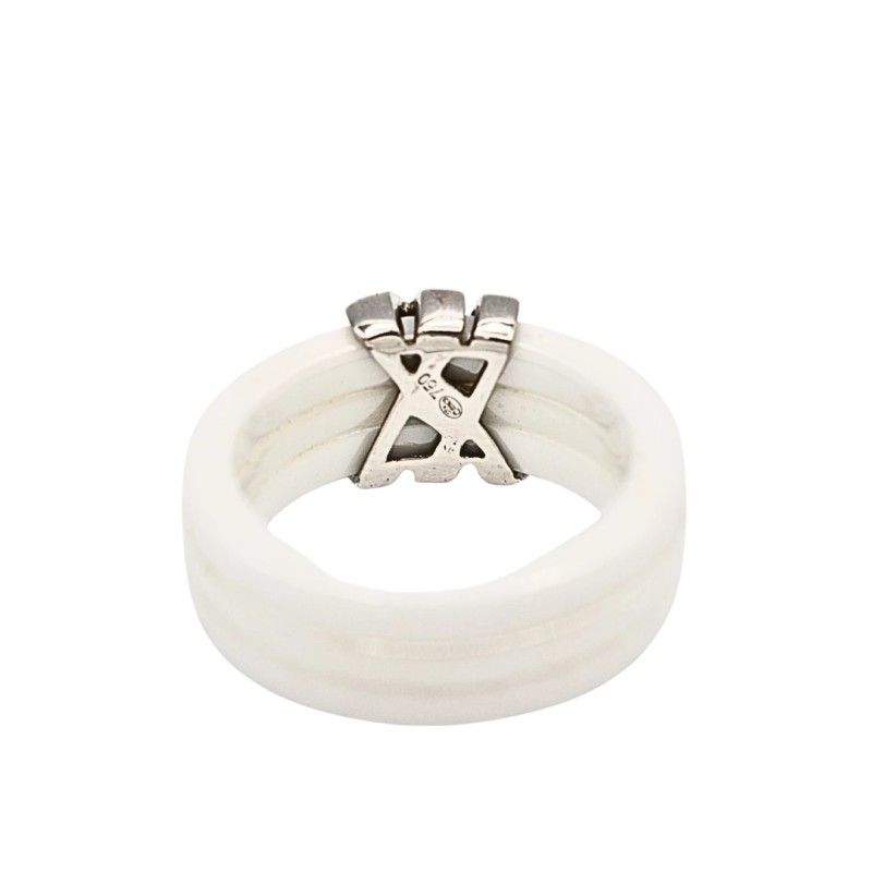 Bague céramique Guy laroche diamants Or blanc 18k