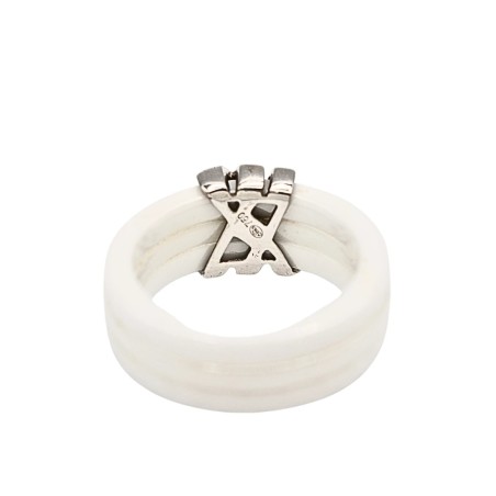 Bague céramique Guy laroche diamants Or blanc 18k