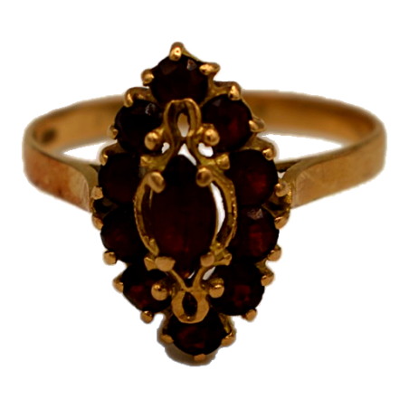 Bague Marquise Grenats Or jaune 18k