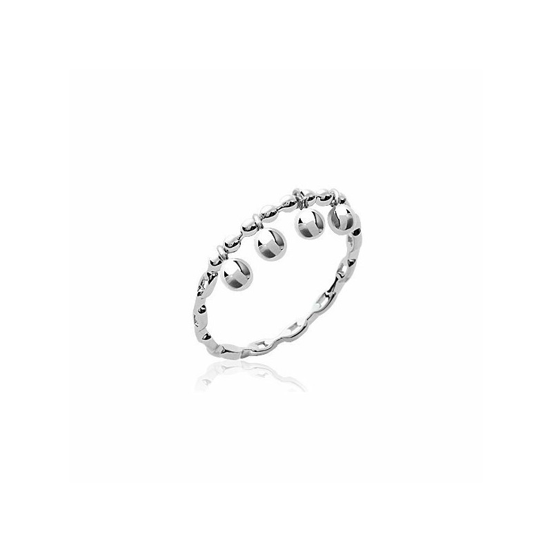 Bague anneau bisouté en argent rhodié - bijouterie haillot la seyne sur mer