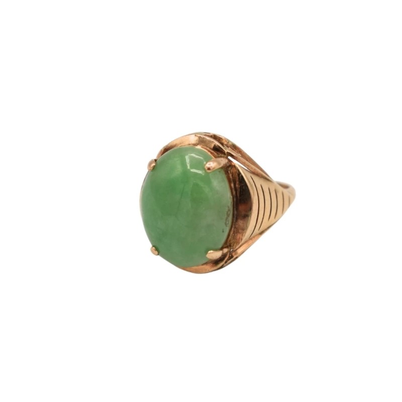 Bague jade 14 kts