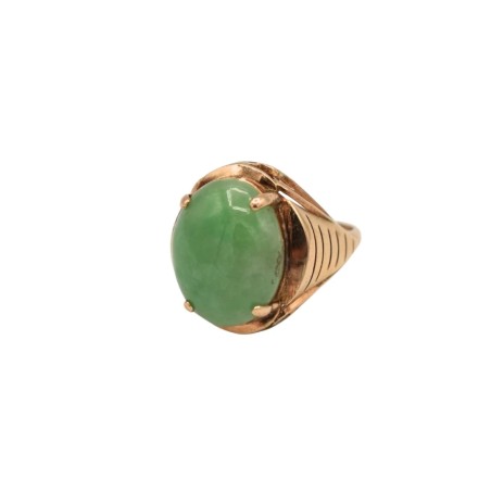 Bague jade 14 kts
