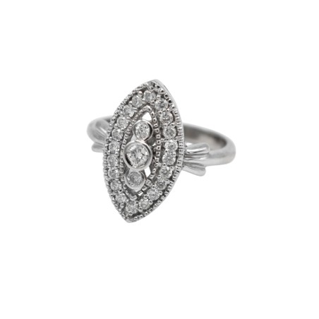Bague marquise Or blanc 18k