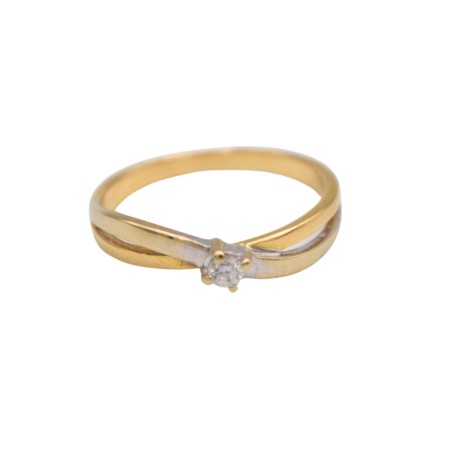Bague Solitaire Bicolore Or 18k