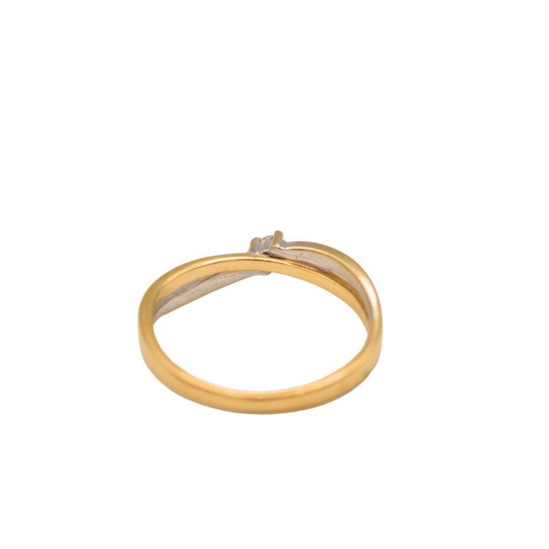 Bague Solitaire Bicolore Or 18k