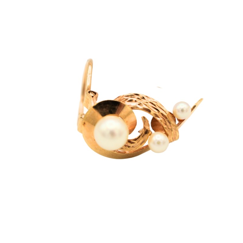 Boucle Clip perles de culture or 18k