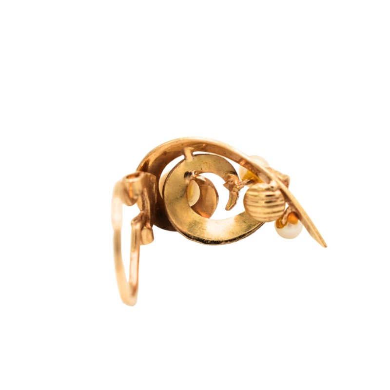 Boucle Clip perles de culture or 18k