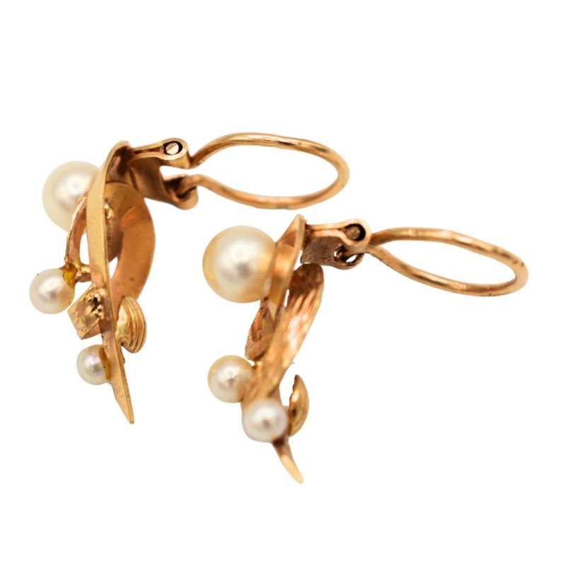 Boucle Clip perles de culture or 18k