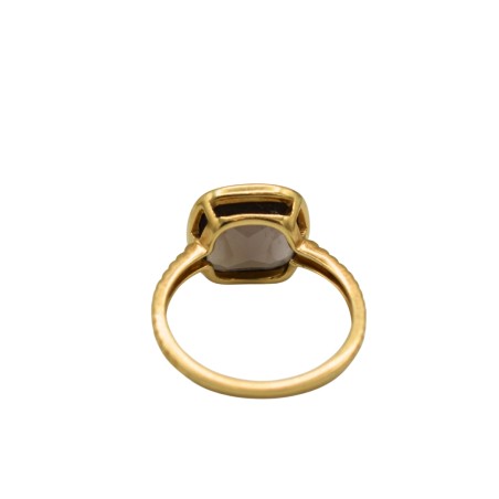 Bague Quartz Fumé Or jaune 18k