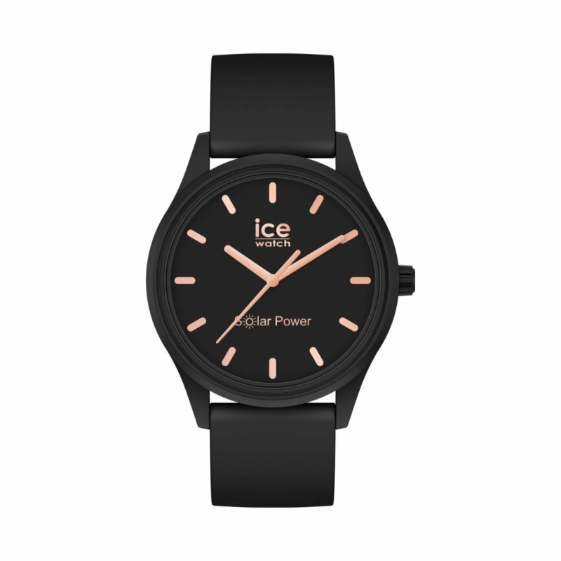 Montre Ice-Watch ICE solar power - Black rose-gold - Small - Bijouterie Haillot La Seyne Sur Mer 83